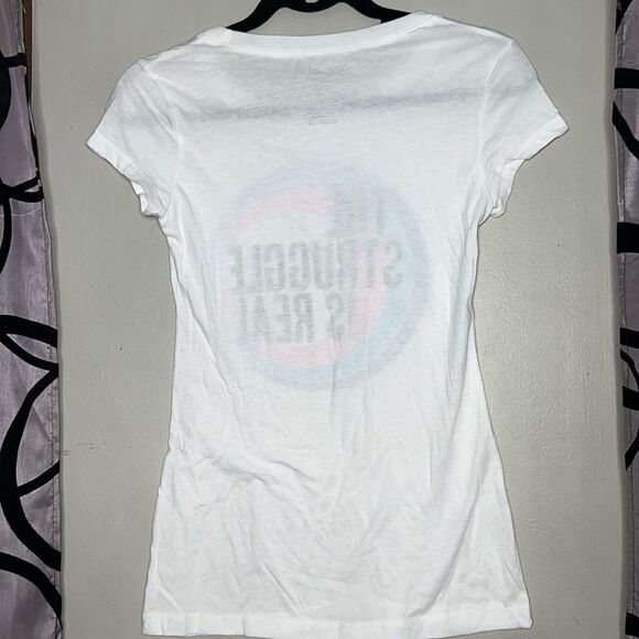 The Struggle Is Real Womens Graphic Short Sleeve T-Shirt, White Size Small 3-5 - Picture 5 of 6